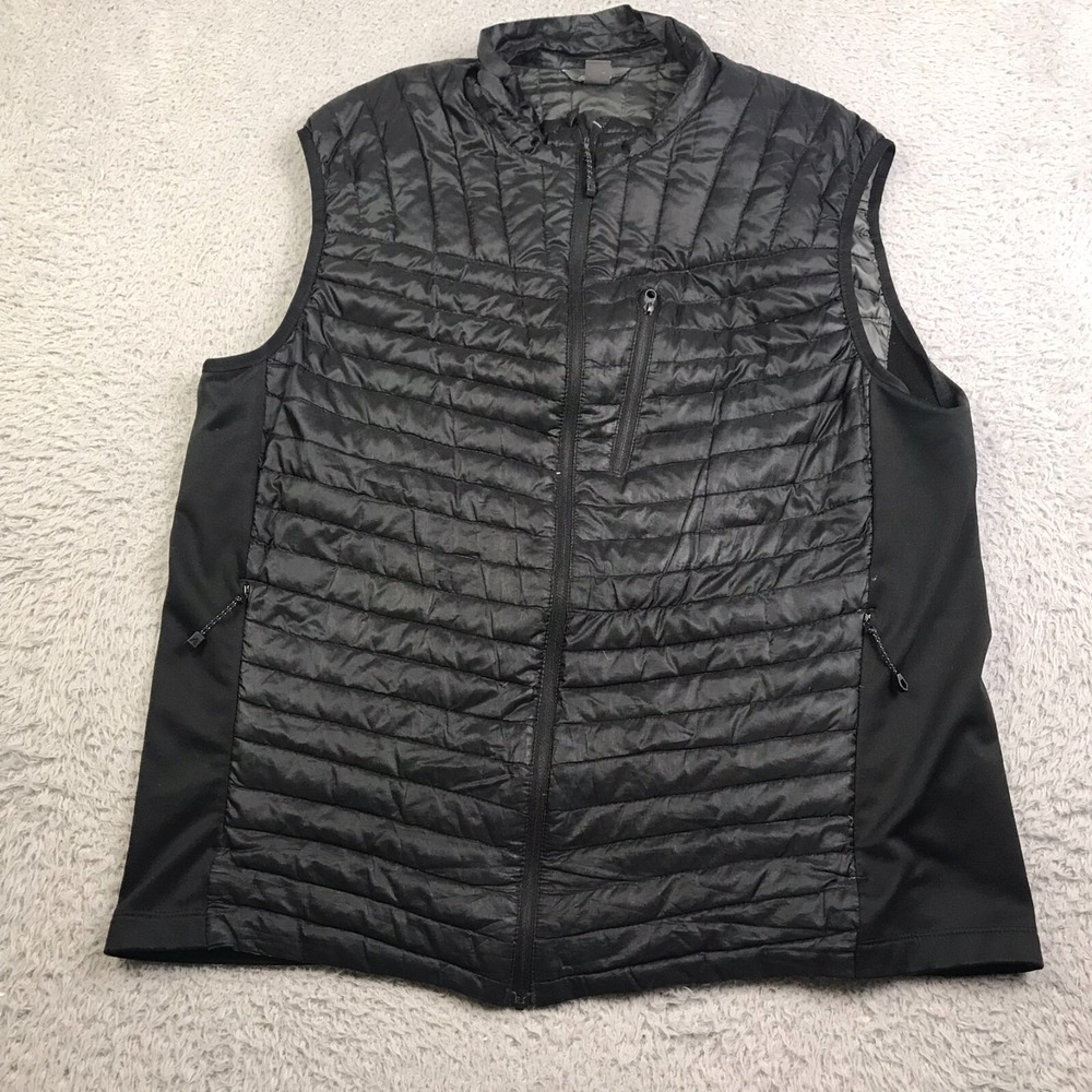 Eddie Bauer First Ascent Vest Mens L Black Goose Down Insulated Puffer